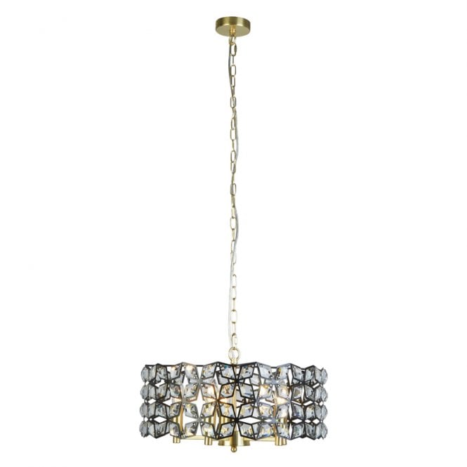 Searchlight Lighting Searchlight Iris 5 Light Ceiling Pendant In Satin Brass Finish