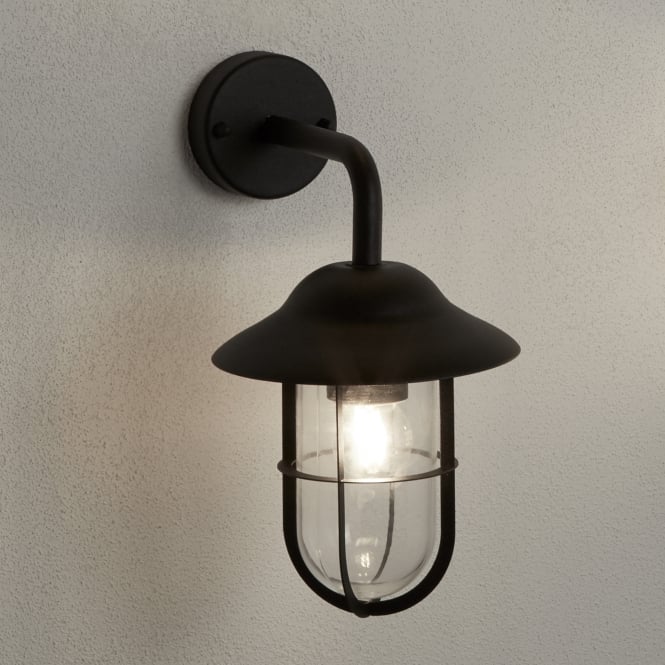 Searchlight Lighting Searchlight Toronto Single Light Outdoor Wall Fitting In Black Finish With Clear Glass Shade