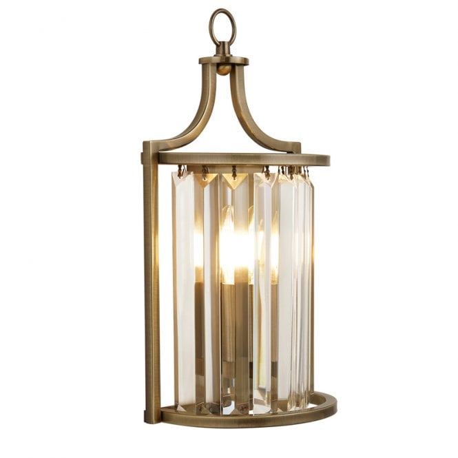 Searchlight Lighting Searchlight Victoria Single Light Flush Wall Fitting In Antique Brass Finish