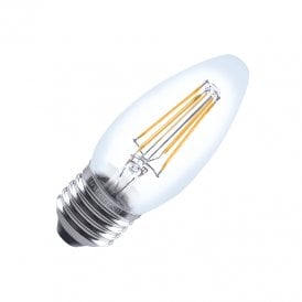 4.2W Warm White Decorative Filament Dimmable LED Candle Bulb - Screw Cap