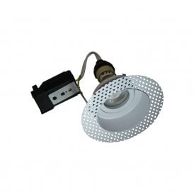 61278A Trimless Plaster-In Single Light Tiltable Downlight in White Finish