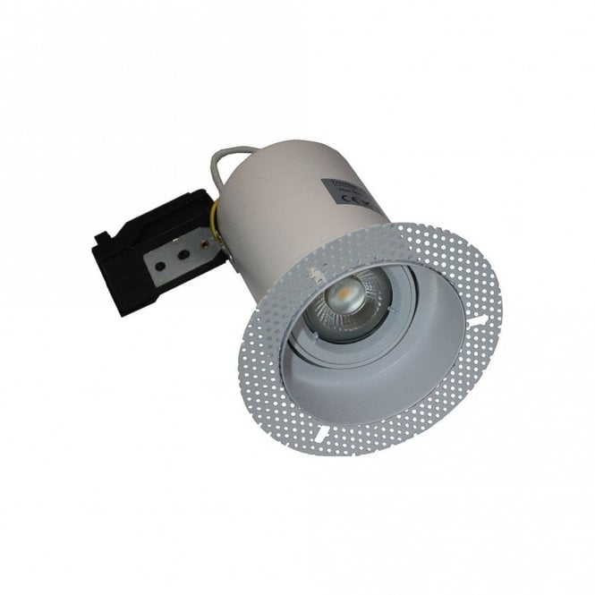 Selected By Lyco 61279A Trimless Plaster-In Single Light Fire Rated Tiltable Downlight in White Finish