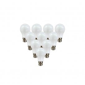 91423 Lyco Pack of 10 Cool White 1w LED Bayonet Cap GLS Bulbs