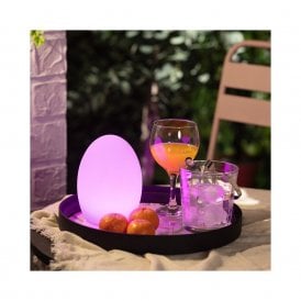Muna Rechargeable Colour Changing LED Battery Operated Ground Feature Light in White Finish