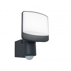Sunshine 12W Daylight Integrated LED Floodlight in Black Polycarbonate with PIR Sensor