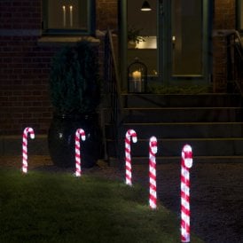 Set of 5 Christmas LED Candy Canes - 43cm