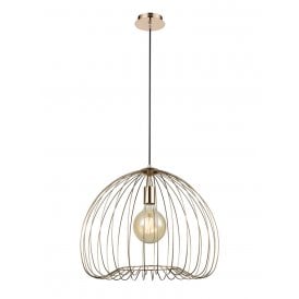 Single Light Large Ceiling Pendant in Gold Finish