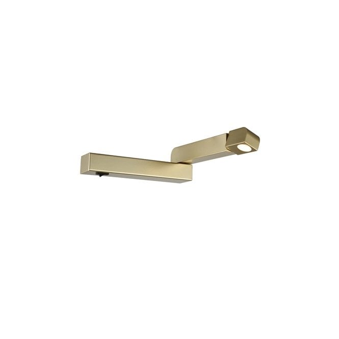 Single Light LED Switched Flush Reading Light In Matt Gold Finish Right Hand