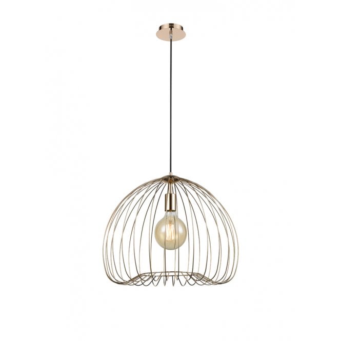 Single Light Medium Ceiling Pendant in Gold Finish