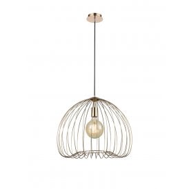 Single Light Medium Ceiling Pendant in Gold Finish