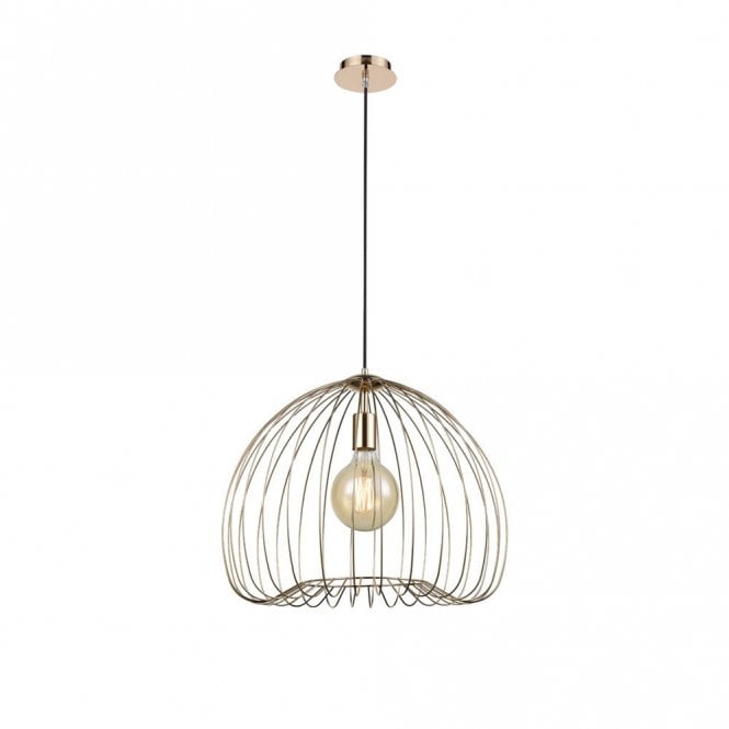 Single Light Medium Ceiling Pendant in Gold Finish