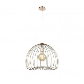 Single Light Medium Ceiling Pendant in Gold Finish