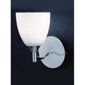Single Light Polished Chrome Wall Fixture with Satin Opal Glass