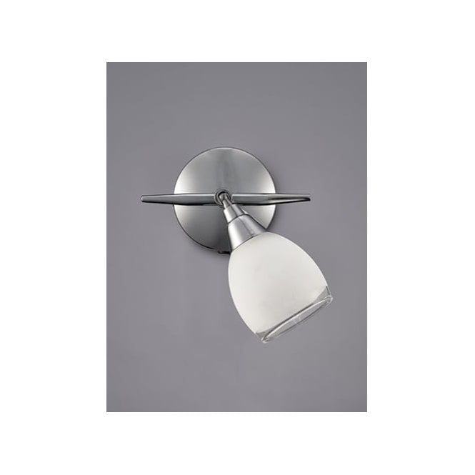 Single Light Spot Fitting In Polished Chrome Finish And Frosted Glass Shade