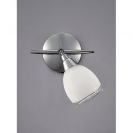Single Light Spot Fitting In Polished Chrome Finish And Frosted Glass Shade