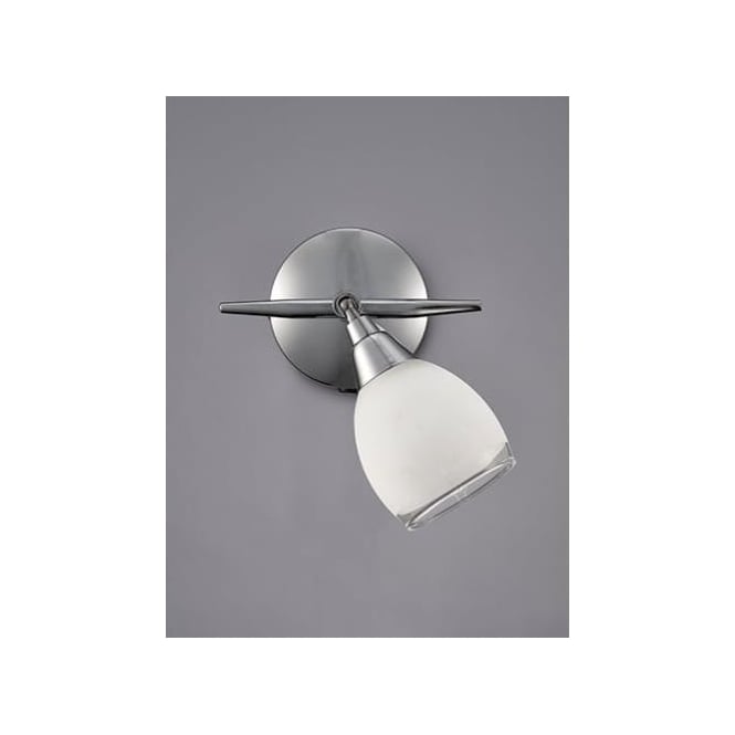 Single Light Spot Fitting In Polished Chrome Finish And Frosted Glass Shade