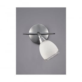 Single Light Spot Fitting In Polished Chrome Finish And Frosted Glass Shade
