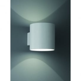 Single Light Wall Fitting In Satin White Finish With White Interior