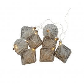 Nellie Set Of 8 Grey Glass Battery Operated LED String Lights