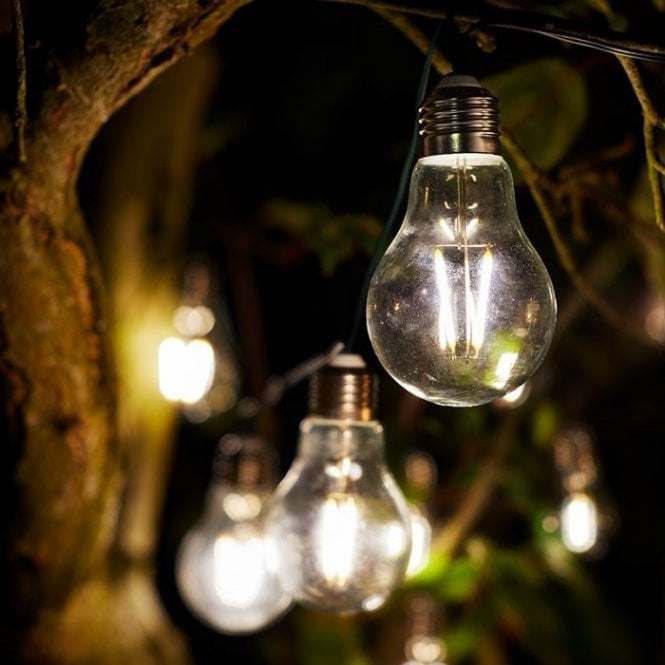 Suri Eureka Solar Powered Set of 10 Integrated LED Retro String Lights