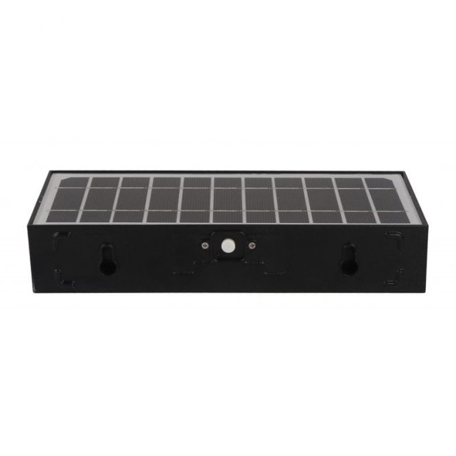 Suri Karl Cool White Solar LED Outdoor Flush Wall Light with PIR Sensor In Black Finish