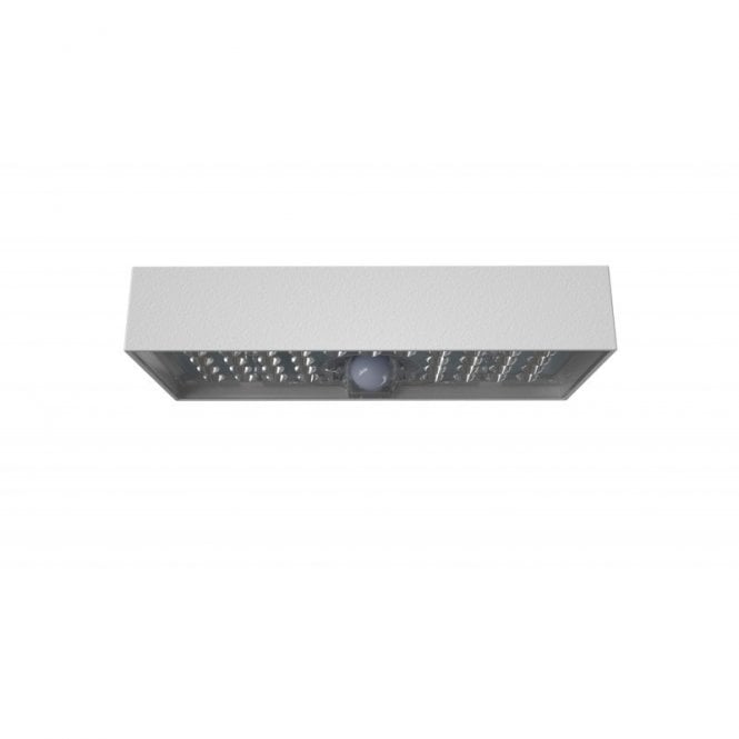 Suri  Karl Warm White Solar LED Outdoor Flush Wall Light with PIR Sensor In White Finish