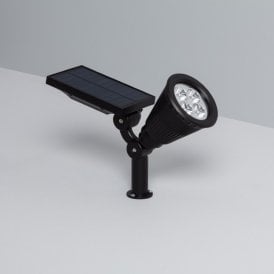 Suri Meillion Daylight Solar LED Spike Garden Spotlight In Black Finish
