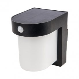 Suri Milos Solar LED Outdoor Wall Light with PIR Sensor - Black
