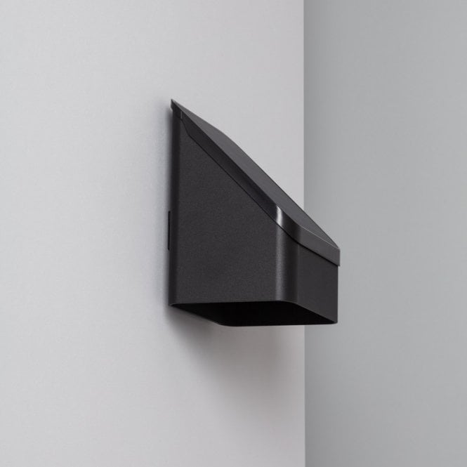 Suri  Namib Solar LED Outdoor Flush Wall Light with Motion Sensor In Black Finish