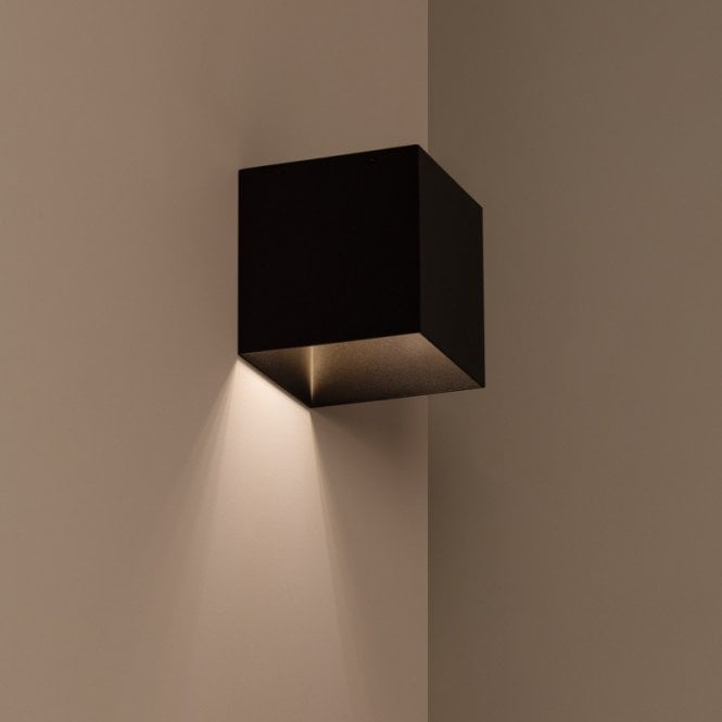 Suri  Rabat Outdoor Solar Warm White LED Flush Light with PIR Sensor In Black Finish