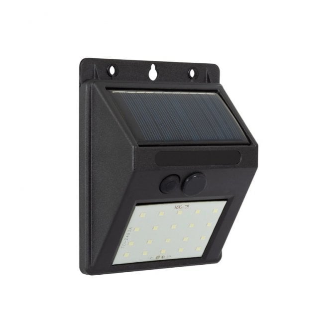 Suri Wedge Solar LED Flush Wall Light in Black Finish