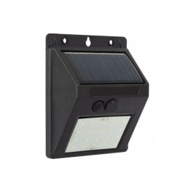 Suri Wedge Solar LED Flush Wall Light in Black Finish