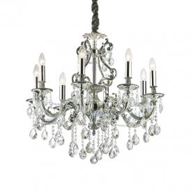 Gioconda 8 Light Chandelier in Antique Silver Finish