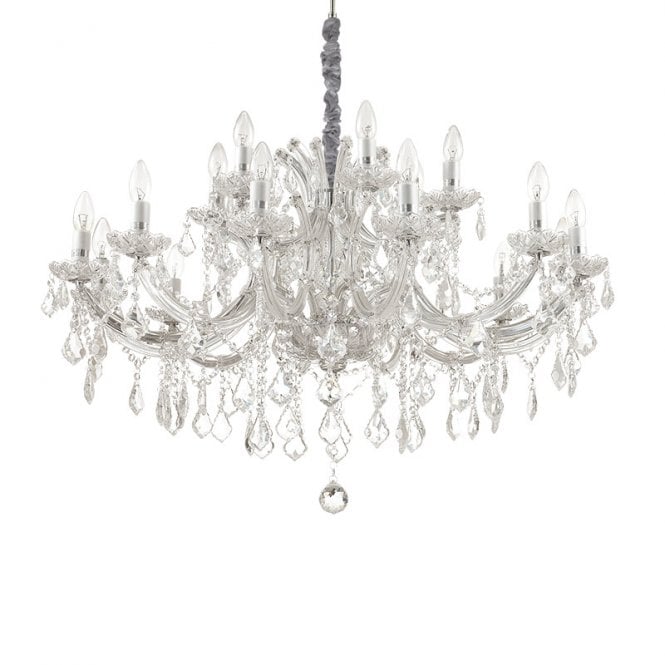 The Italian Collection Napoleon 18 Light Chandelier in Chrome And Clear Crystal Finish