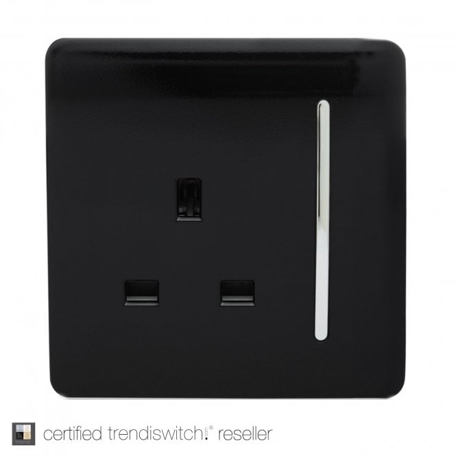 Trendiswitch ART-SKT13BK 1 Gang 13 Amp Long Switched Single Socket in Black