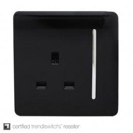 ART-SKT13BK 1 Gang 13 Amp Long Switched Single Socket in Black