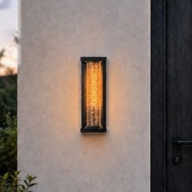 Westport Arcora Half Lantern Outdoor Wall Light - Black