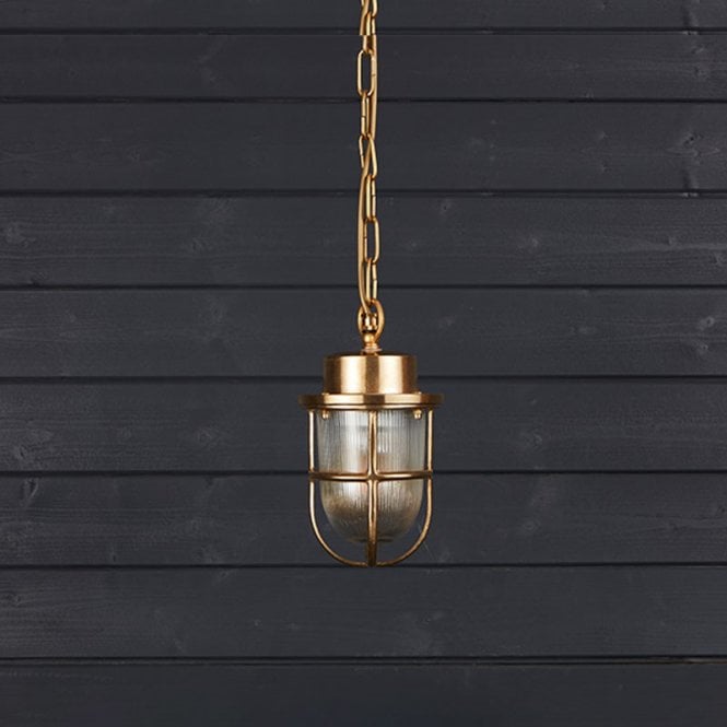 Westport Lighting Coastal Bell Outdoor Pendant Porch Lantern - Brass