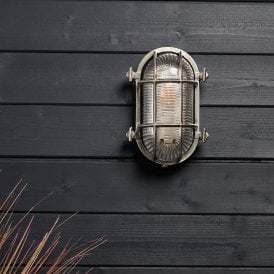Coastal Board Outdoor Flush Wall Light - Matt Nickel