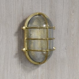 Coastal Bow Outdoor Flush Wall Light - Brass