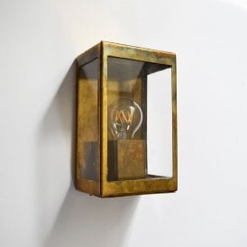 Coastal Cabin Half Lantern Outdoor Wall Light - Brass