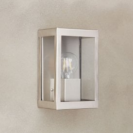 Coastal Cabin Half Lantern Outdoor Wall Light - Matt Nickel