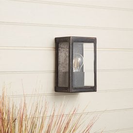 Coastal Cabin Half Lantern Outdoor Wall Light - Oxidised Black