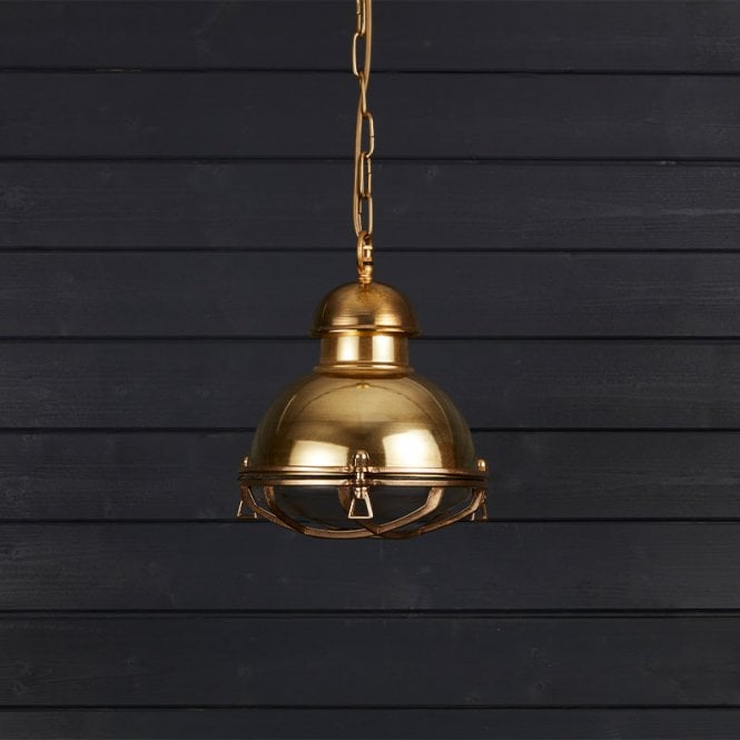 Westport Lighting Coastal Combe Outdoor Pendant Porch Lantern - Brass
