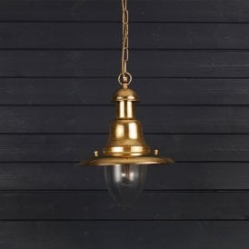 Coastal Harbour Outdoor Pendant Porch Lantern - Brass