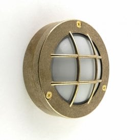 Coastal Hull Outdoor Flush Wall Light - Brass