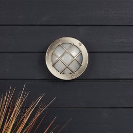 Coastal Hull Outdoor Flush Wall Light - Matt Nickel