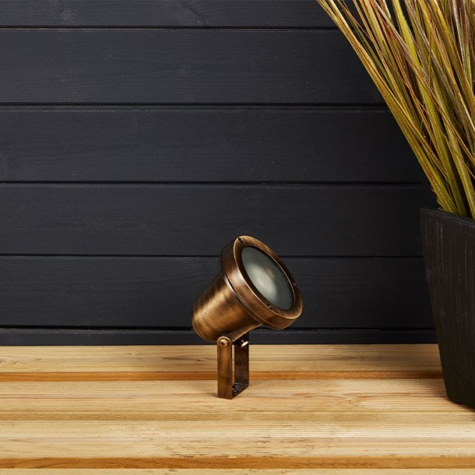 Westport Lighting Coastal Lense Garden Spotlight - Brass