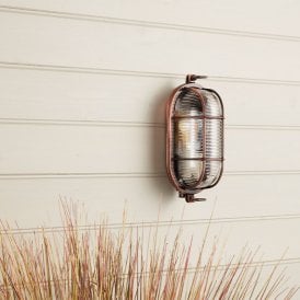 Coastal Port Outdoor Flush Wall Light - Copper