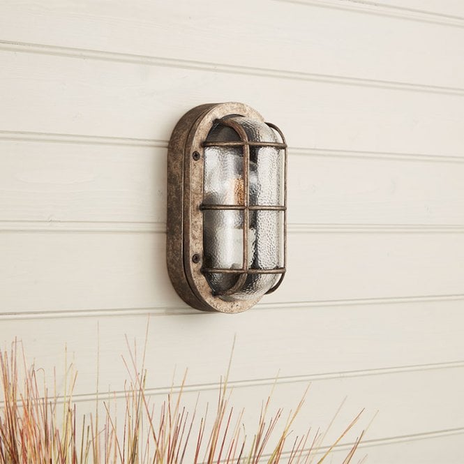 Westport Lighting Coastal Ship Outdoor Oval Flush Wall Light - Pewter
